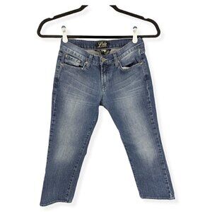 Lucky Brand Classic Rider Crop Denim Jeans  Dungarees Sz 6/28 (MEAS 29 X 23)